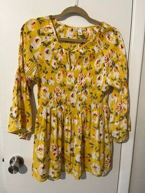 SPENSE FLORAL BELL LONG SLEEVE BLOUSE SZ M